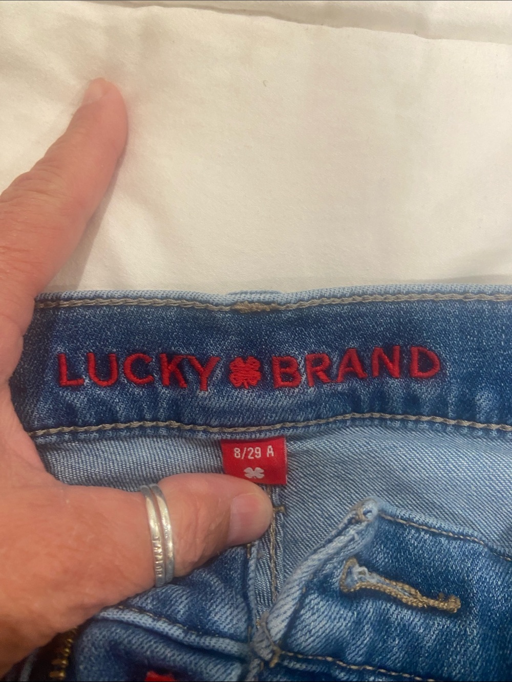 Lucky Brand Light Blue Denim Jeans with Red Logo